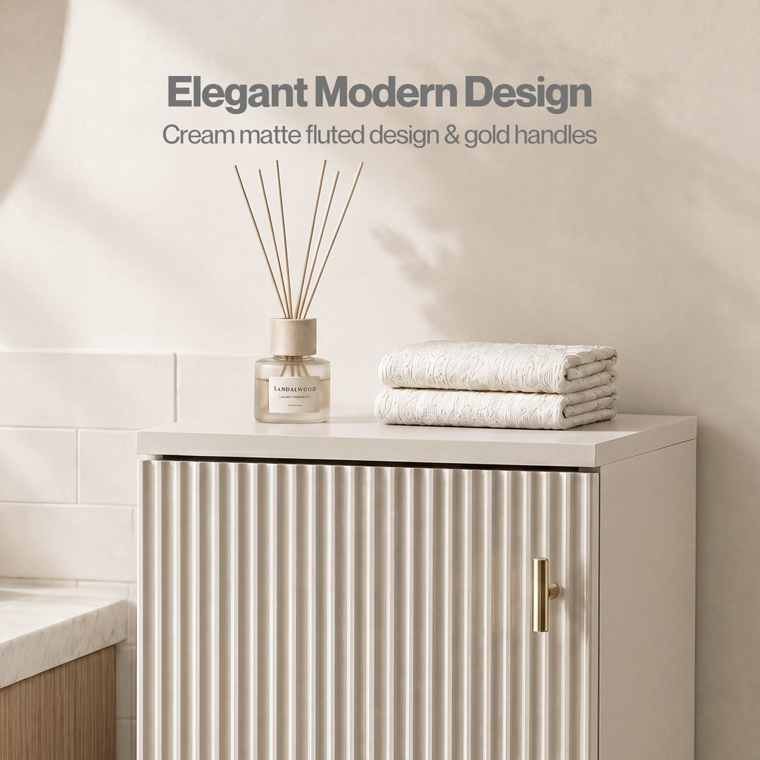 Bathroom Cabinet Freestanding Storage Cupboard Slim 3 Tier Shelves