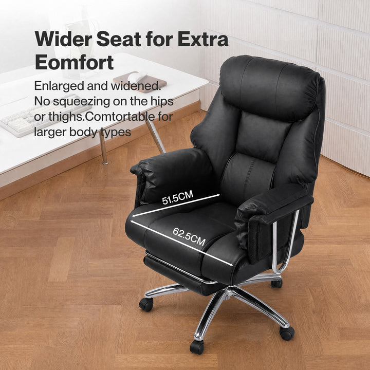 Gaming Chair Ergonomic With Footrest 150°Recline for Home Office Black
