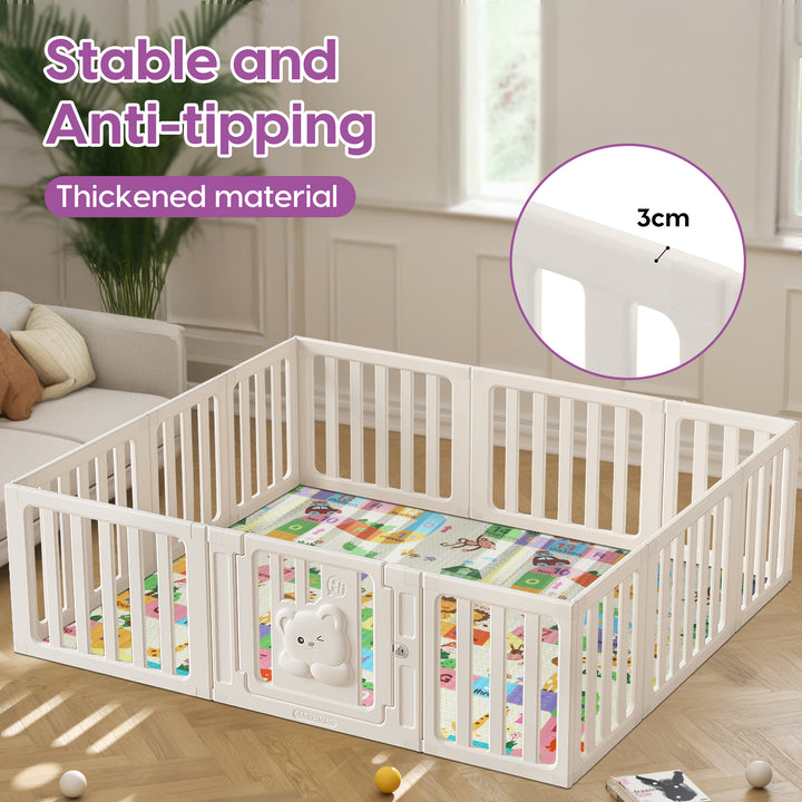 Kids Playpen Baby Safety Gate With Lock Toddler Play Game Toy 12 Panel