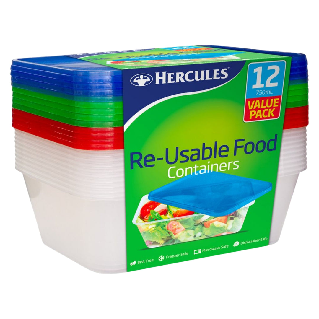 Hercules Takeaway Food Containers 12pk x 750ml x4