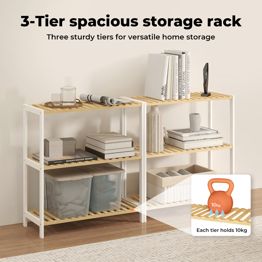 Bamboo Storage Rack Natural Shelf Shoe Organiser Home Decor