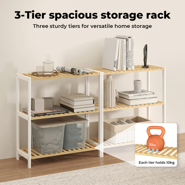 Bamboo Storage Rack Natural Shelf Shoe Organiser Home Decor