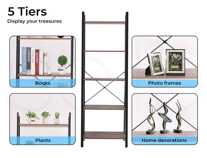 Levede 5 Tier Ladder Shelf Bookshelf - Levede