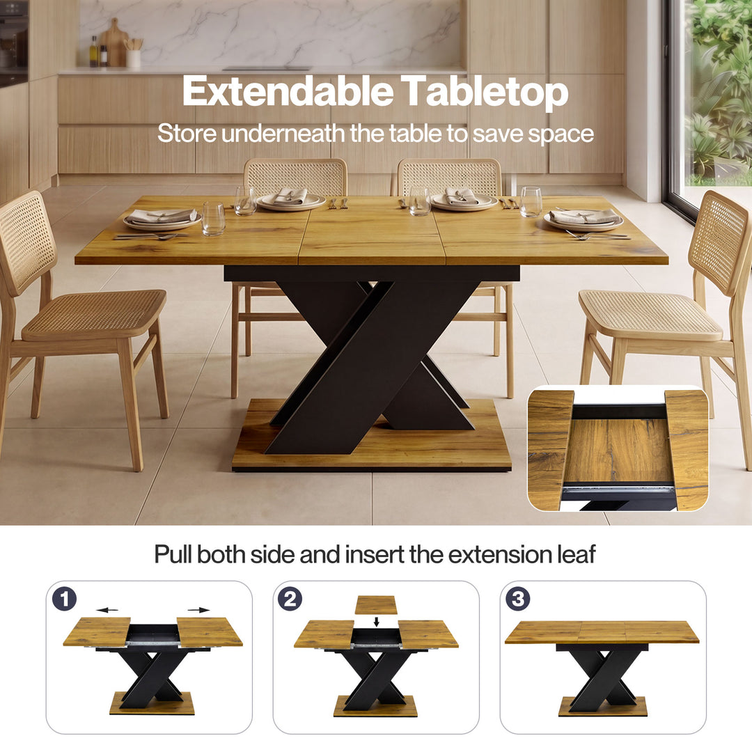 Levede Dining Table Extendable 120cm-160cm 6 People Rectangular Dining Room