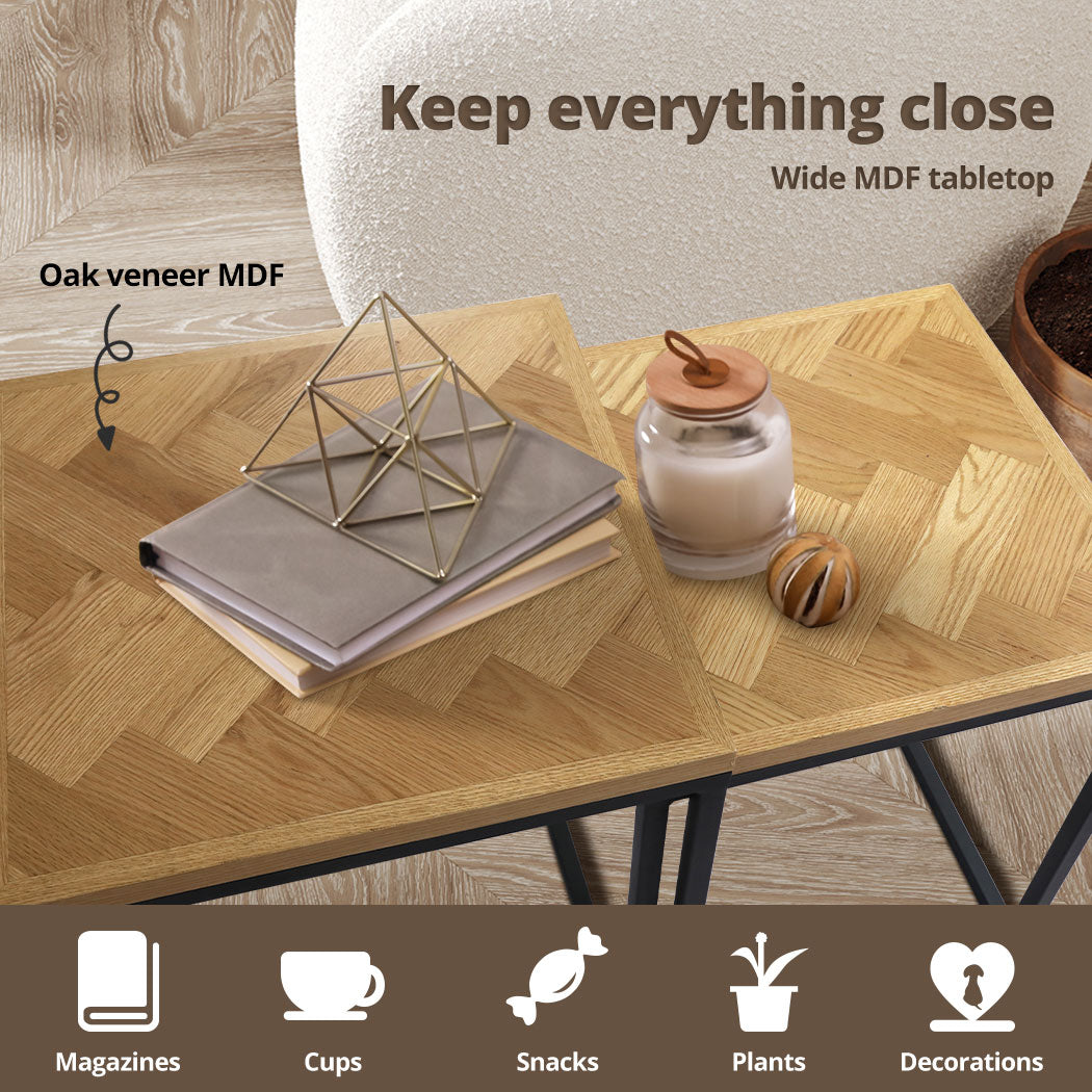 Levede 2PCS Nesting Coffee Tables - Levede