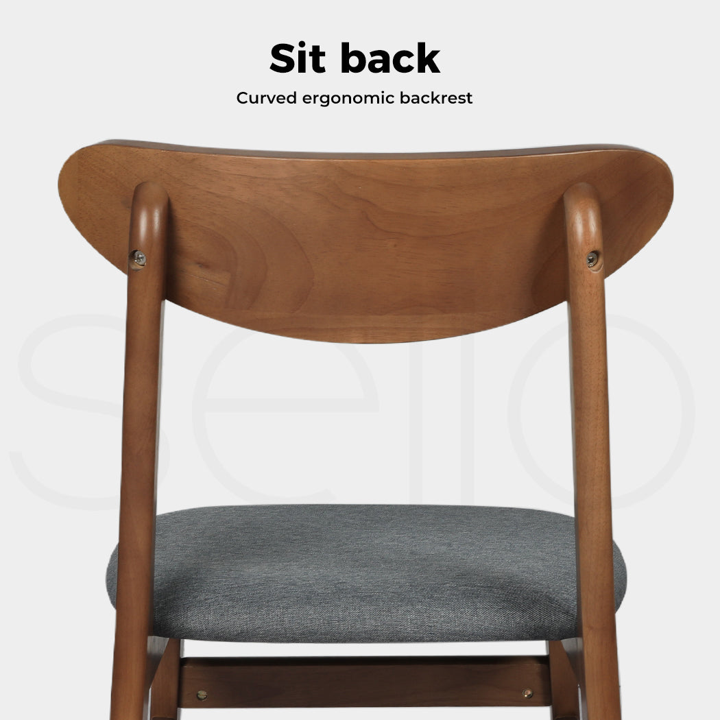 Linen Dining Chairs – Natural Wood Frame