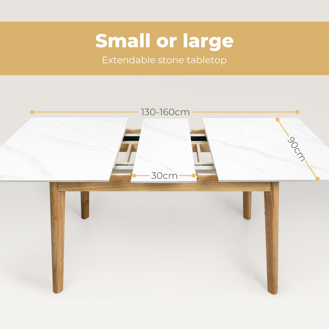 Levede Dining Table Sintered Stone 1.3-1.6M - Levede