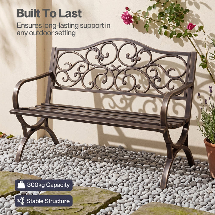 Garden Bench Seat Outdoor Patio Park Lounge Backyard Chair Bronze 3 Seat