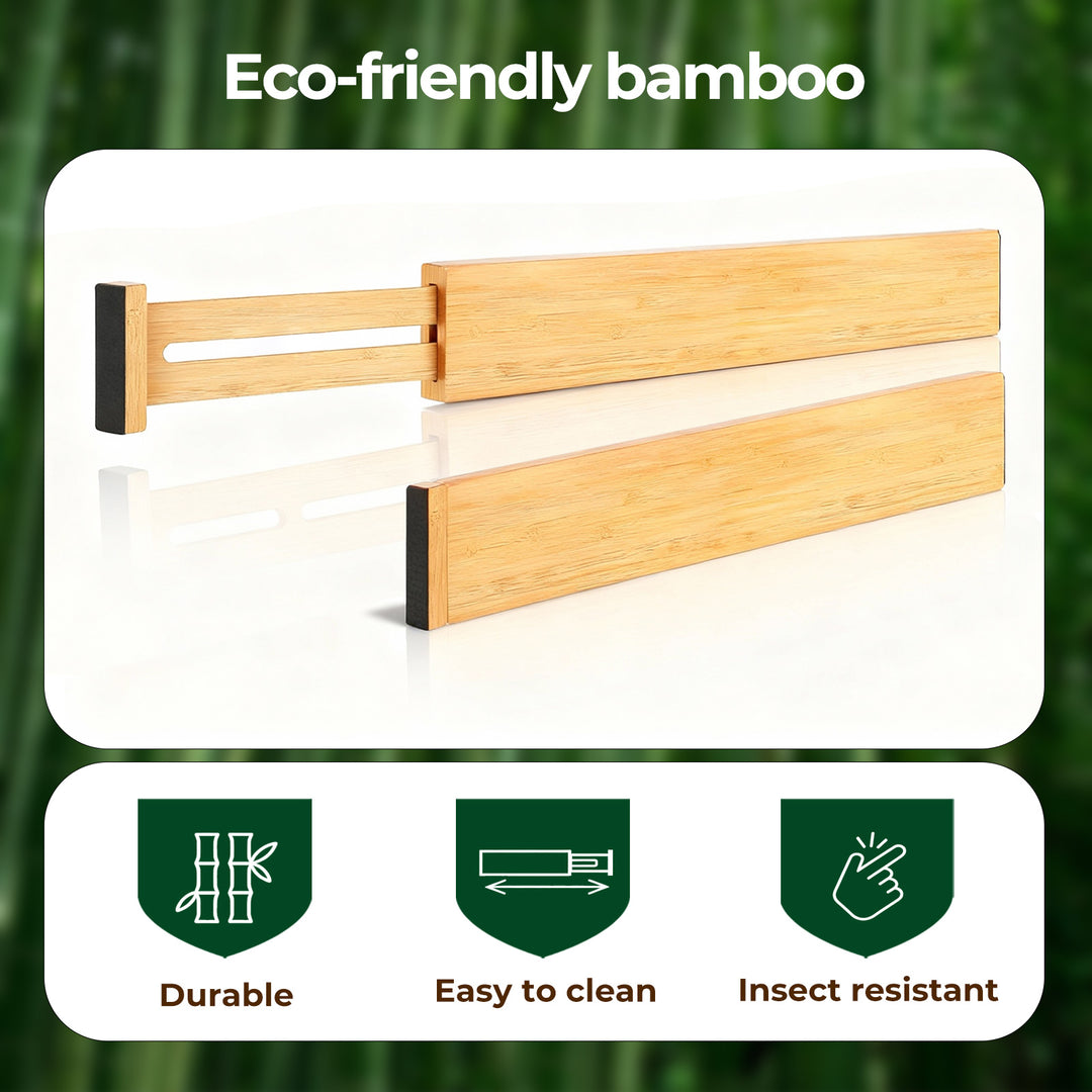 Drawer Divider Bamboo Expandable Partition Storage Organizer Clapboard