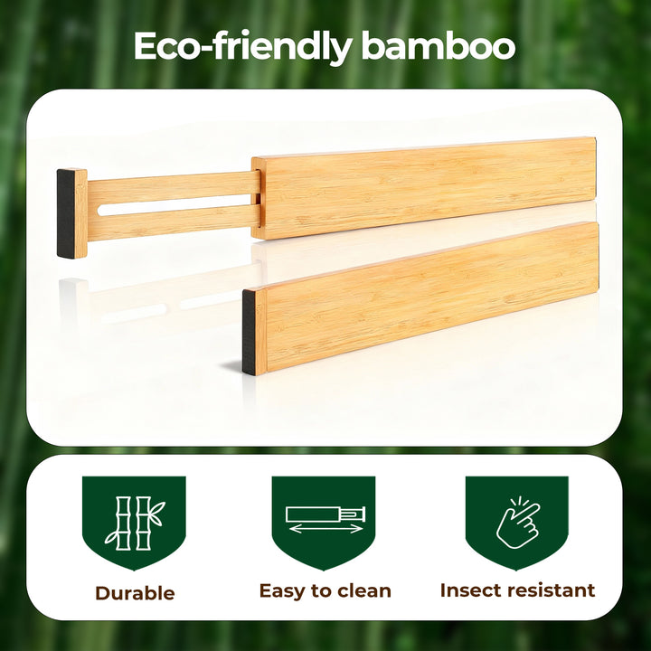 Drawer Divider Bamboo Expandable Partition Storage Organizer Clapboard