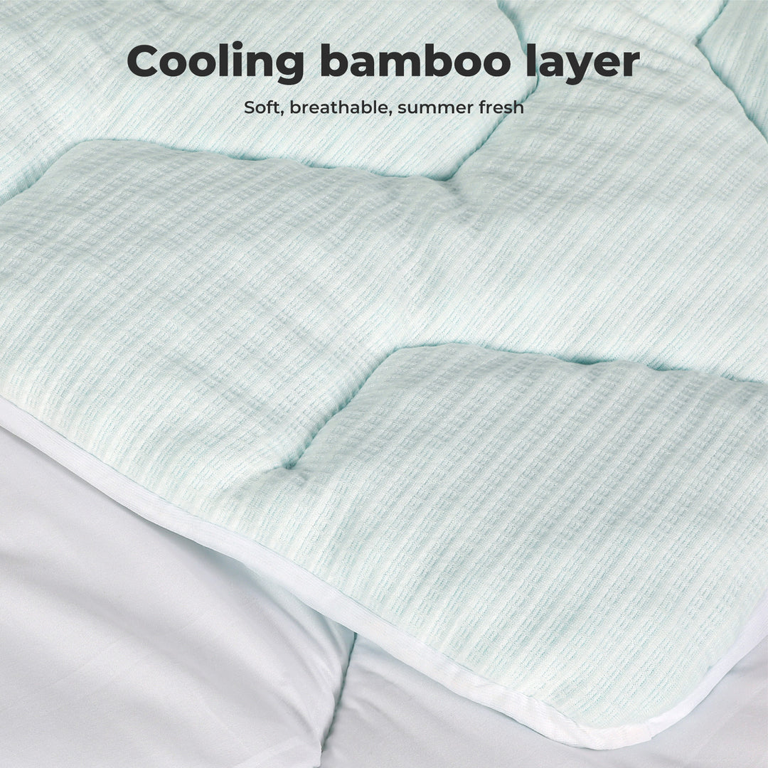 Mattress Topper Pillowtop Memory Foam Bamboo Cover Bed Protector Double