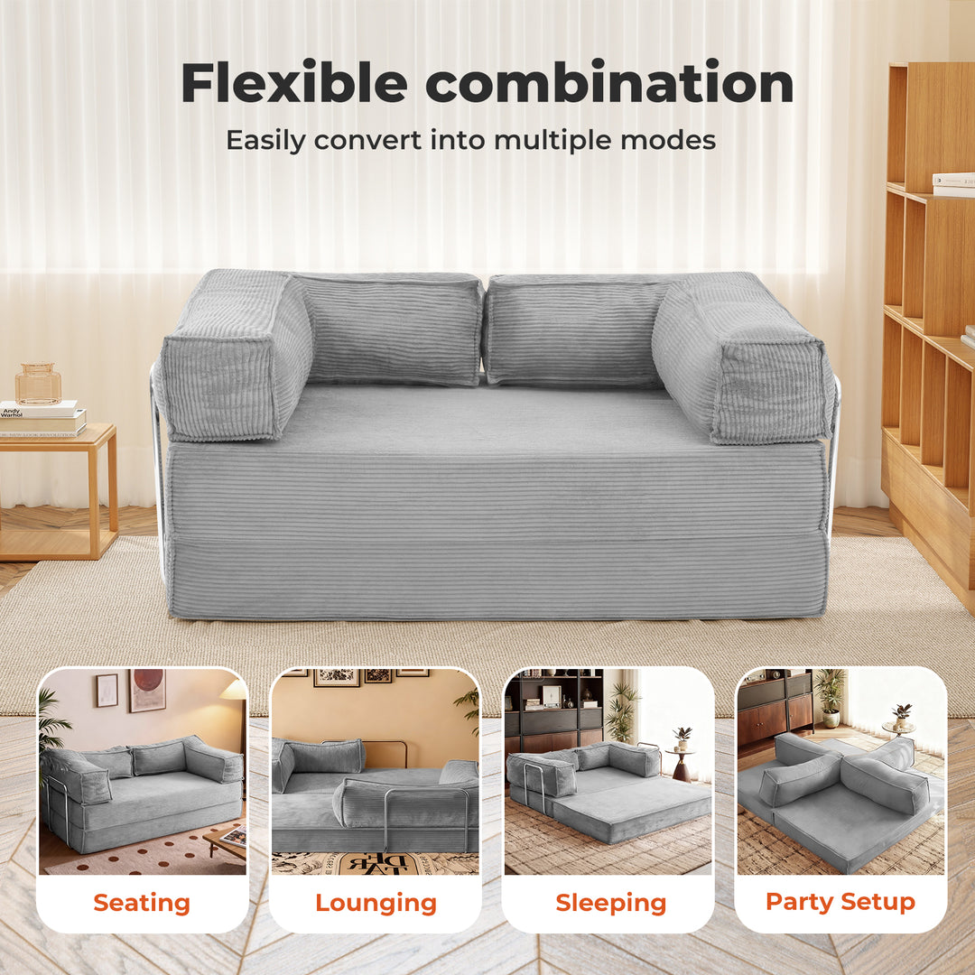 Modular Sofa Bed Convertible L Shaped Sectional Foldable Lounge Couch