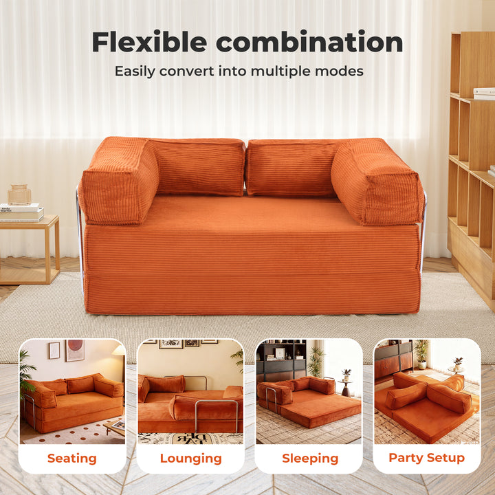 Modular Sofa Bed Convertible L Shaped Sectional Foldable Lounge Couch
