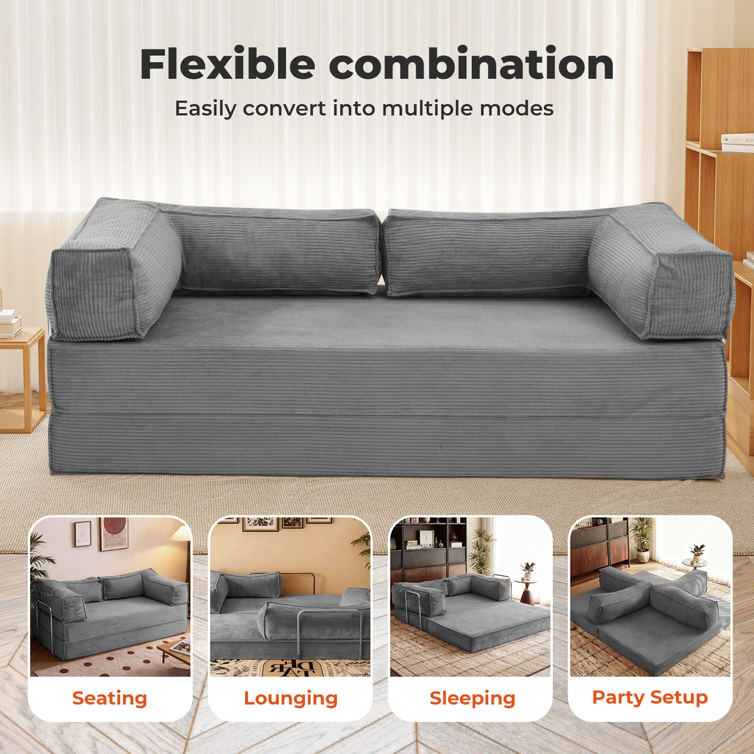 Sofa Bed Convertible L Shaped Sectional Foldable Lounge Couch