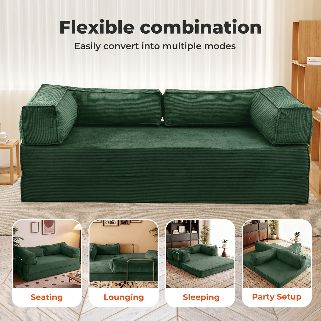 Sofa Bed Convertible L Shaped Sectional Foldable Lounge Couch