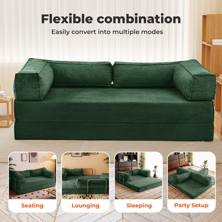 Sofa Bed Convertible L Shaped Sectional Foldable Lounge Couch