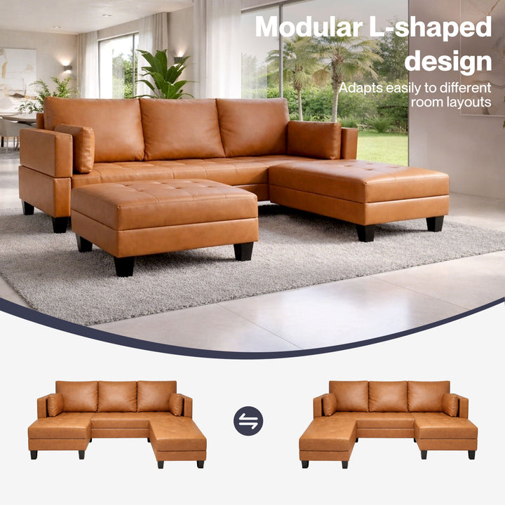 PU Sofa Bed Folding Convertible Lounge  Armrest Couch Modular Recliner