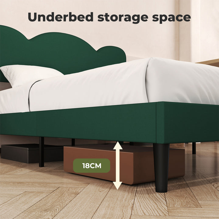 Queen Bed Frame Adjustable Soft Headboard Mattress Base Wooden Fabric