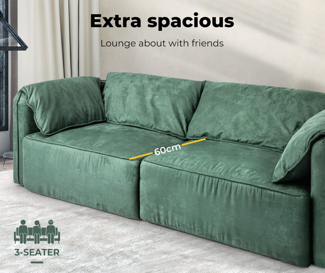 Levede Sofa Floor Couch 3-Seater Leathaire - Levede