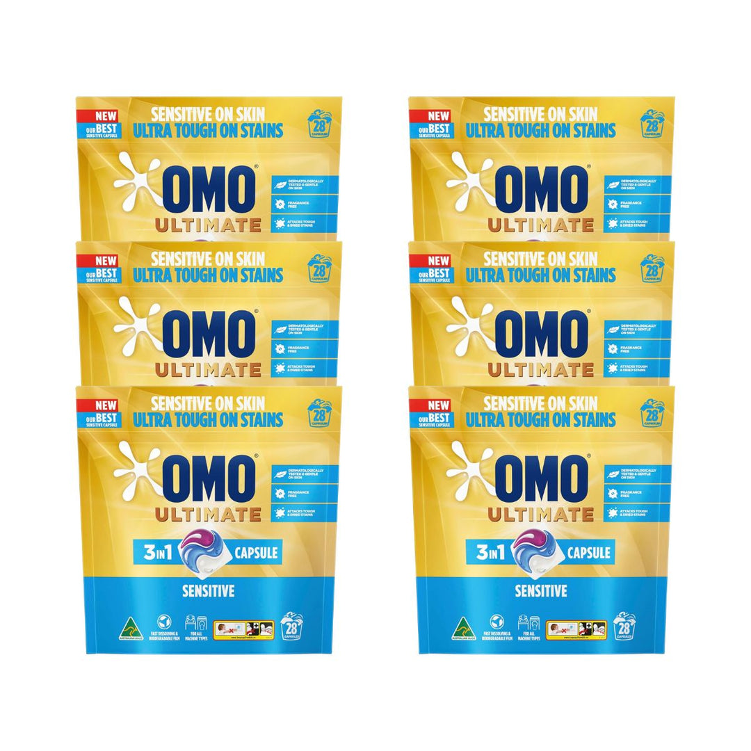 Omo Ultimate 3in1 Sensitive 52c/Tab x 168 Laundry Capsules.