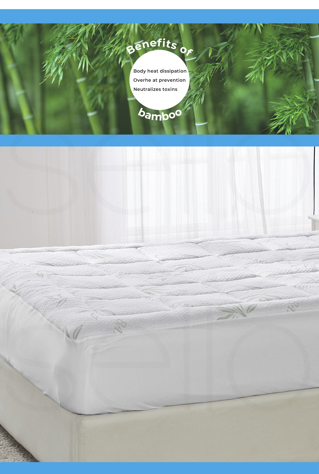 Dreamz Bamboo Pillowtop Mattress Topper Queen