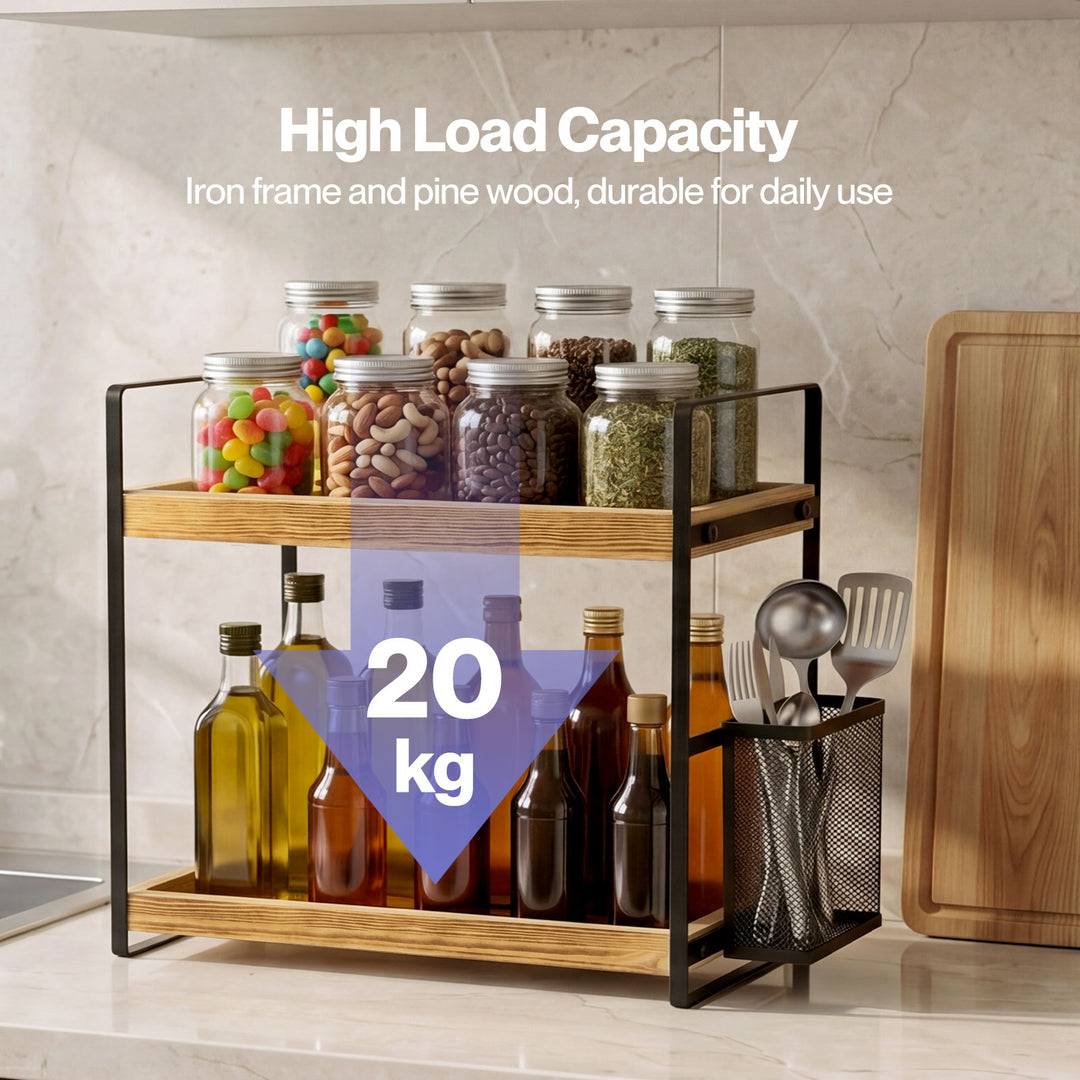 Levede 2 Tier Countertop Organiser Classic Storage Rack Shelf Bathroom Kitchen