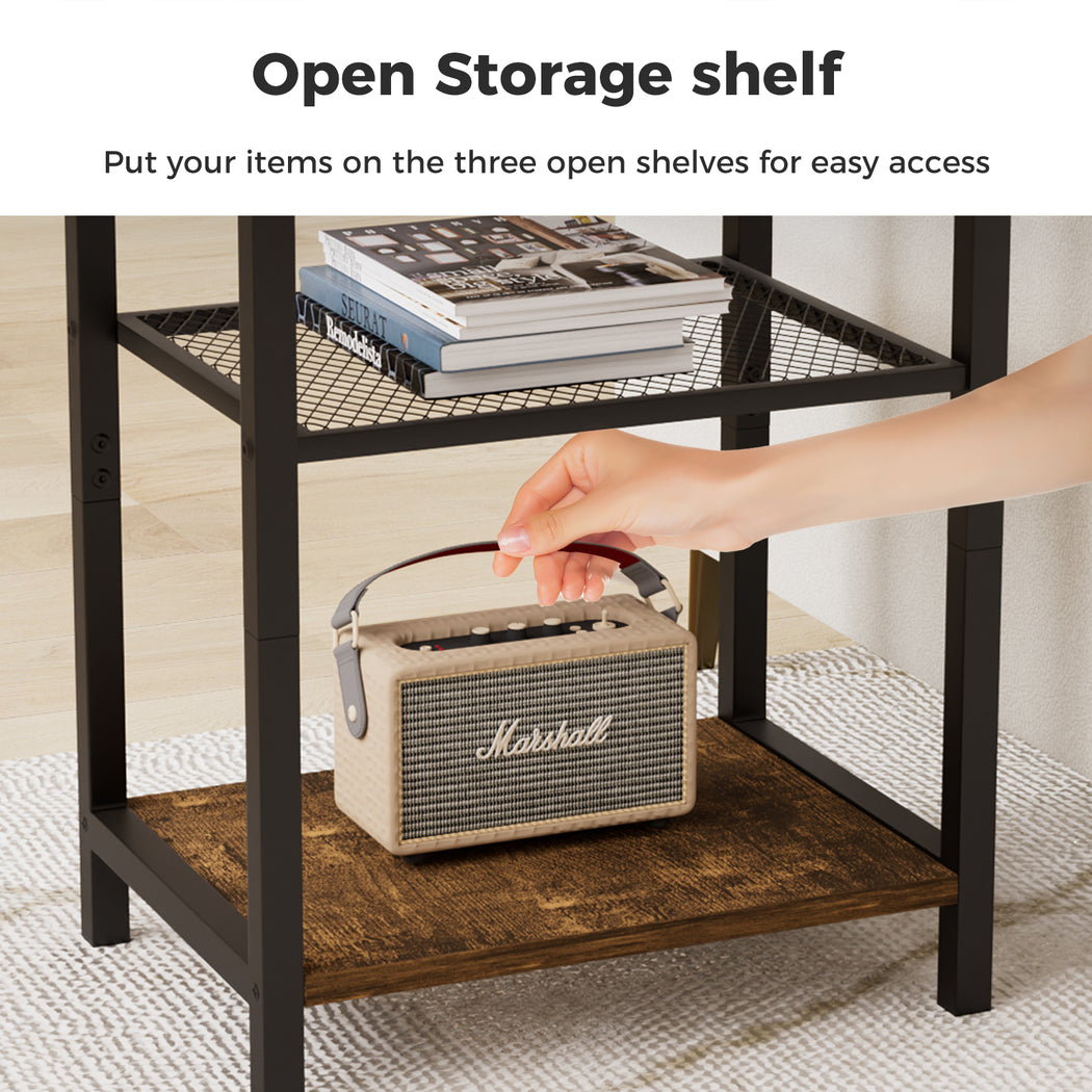 Side Table 3-Tier Sofa Couch Bedside Coffee Table Laptop Desk Shelf