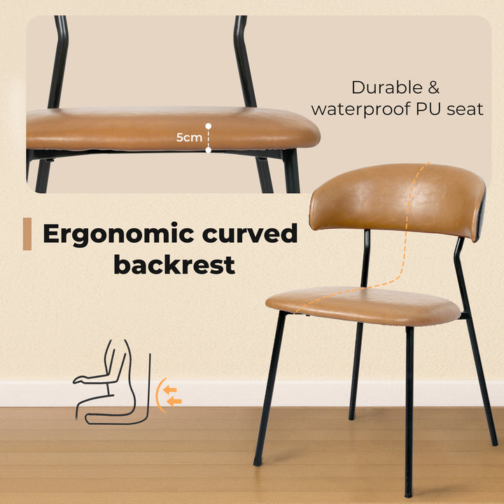 4x Dining Chairs PU Leather Padded Seat Kitchen Lounge Cafe Stackable