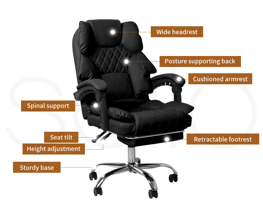 Levede Gaming Chair Office Computer with Footrest and No Footrest Options - Levede