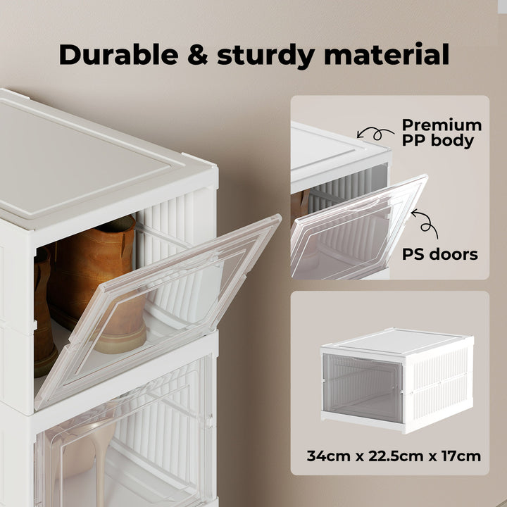 Shoe Box Foldable Home Shoe Shelf Ventilated Storage Organizer 6 Pcs