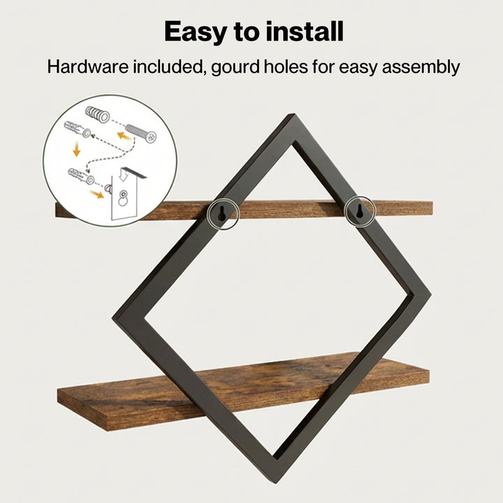 Levede Wall Shelf Floating 2 Tier Storage Decorative Bookshelf 2 Pcs Living Room