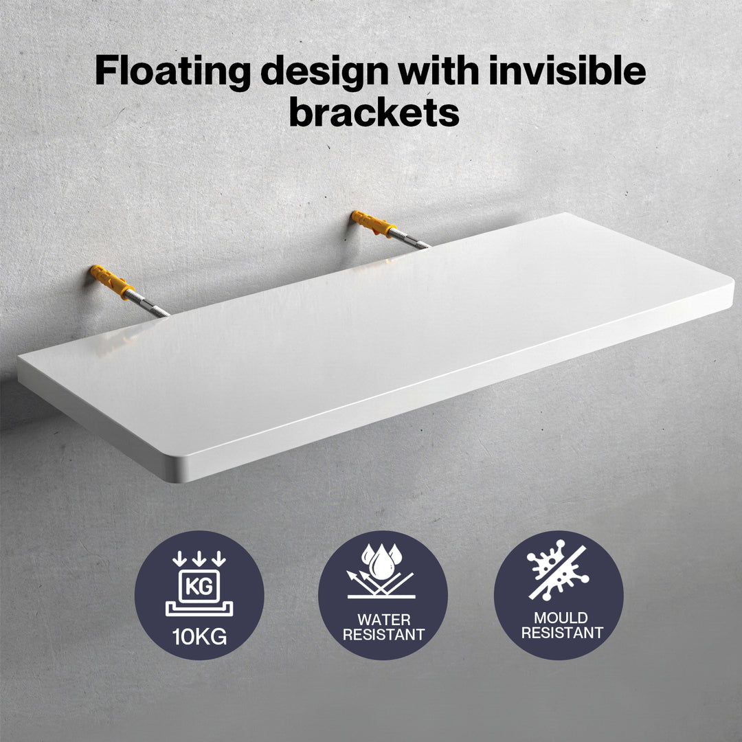 Levede Floating Shelves 6Pcs DIY Wall Mounted Storage Display Bookshelf White