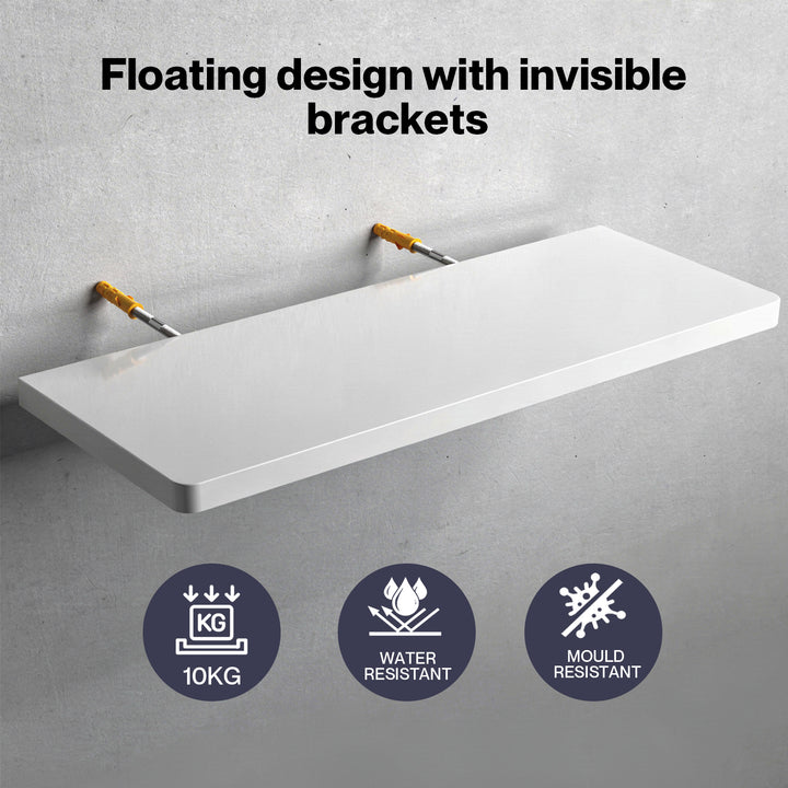 Levede Floating Shelves 6Pcs DIY Wall Mounted Storage Display Bookshelf White