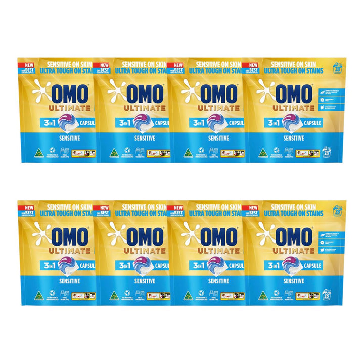 Omo Ultimate 3in1 Sensitive 50c/Tab x 224 Laundry Capsules.