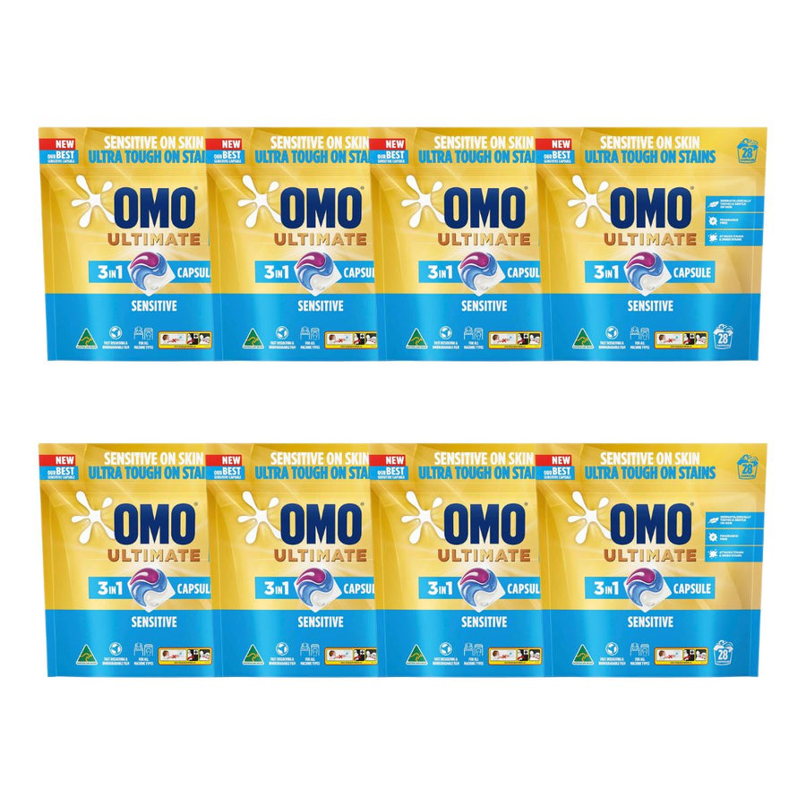 Omo Ultimate 3in1 Sensitive 50c/Tab x 224 Laundry Capsules.