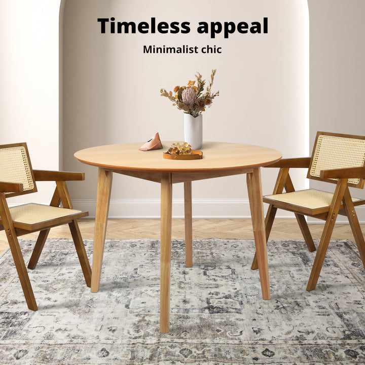 Levede Dining Table Round Rubberwood Base 100cm and 120cm - Levede