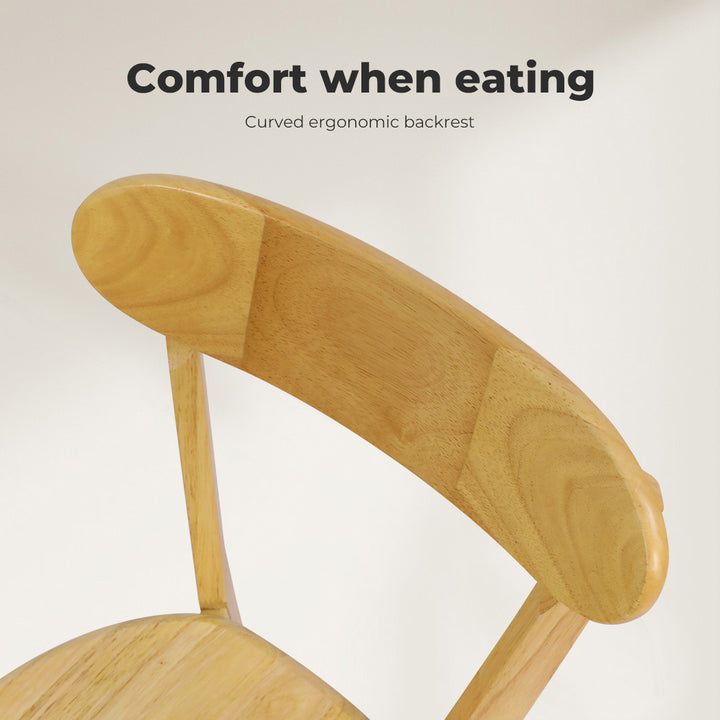 Levede Wooden Dining Chairs – Natural Timber Finish