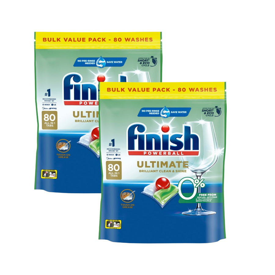 Finish Ultimate 0% 41c/Tab x 160 Dishwasher Tablets.