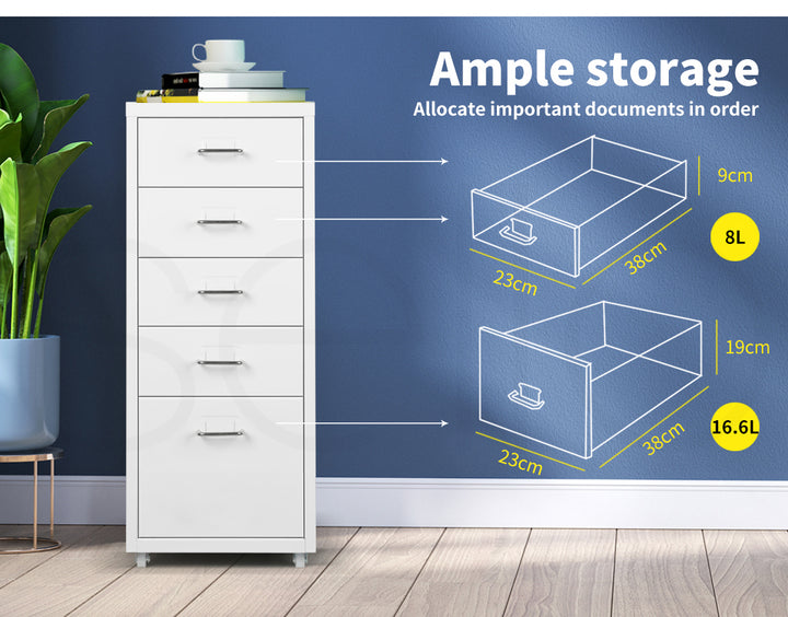 Levede 5 Drawer Office Cabinet Drawers