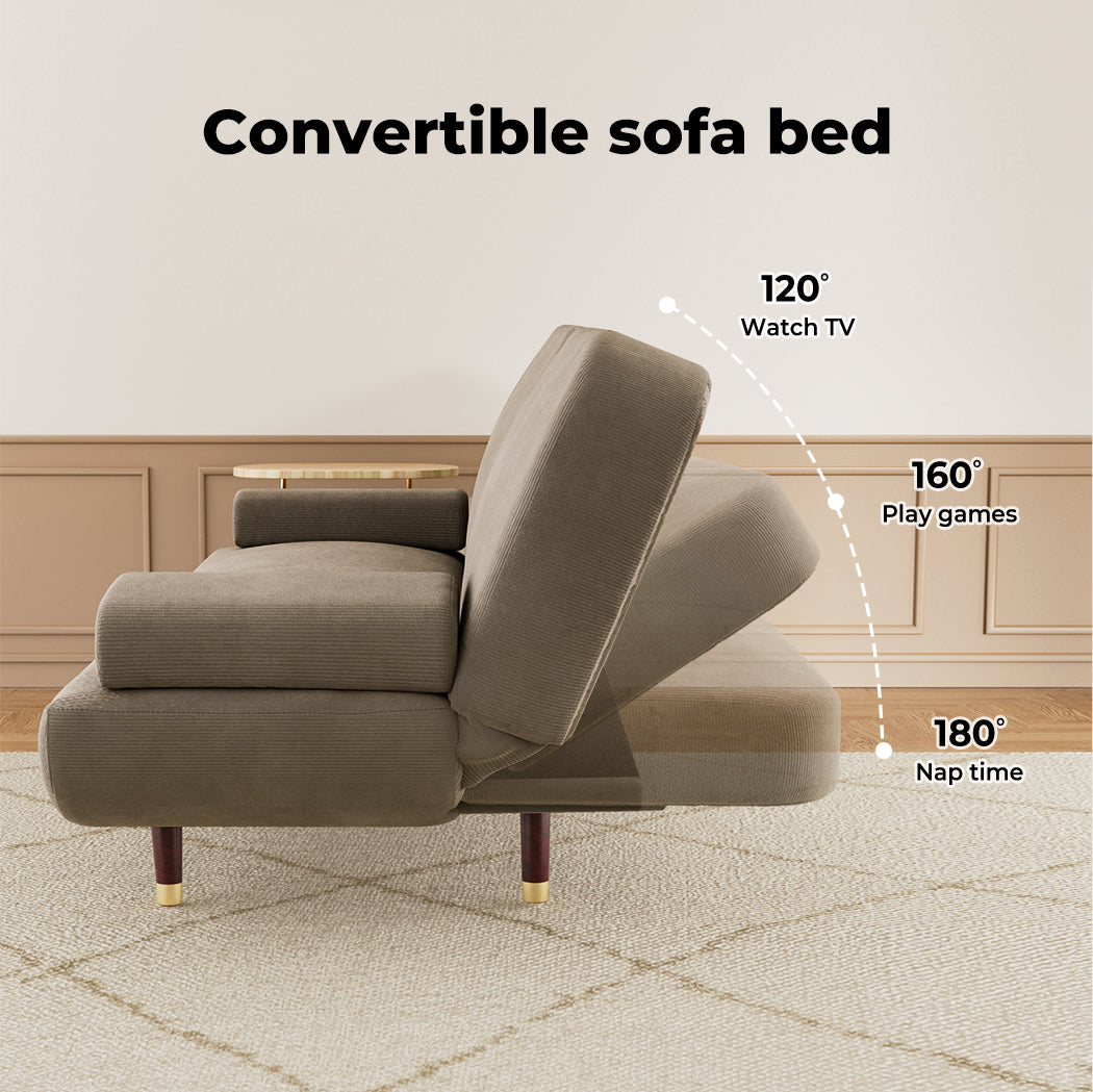 LEVEDE CONVERTIBLE SOFABED WITH USB CHARGE AND SIDE TABLE