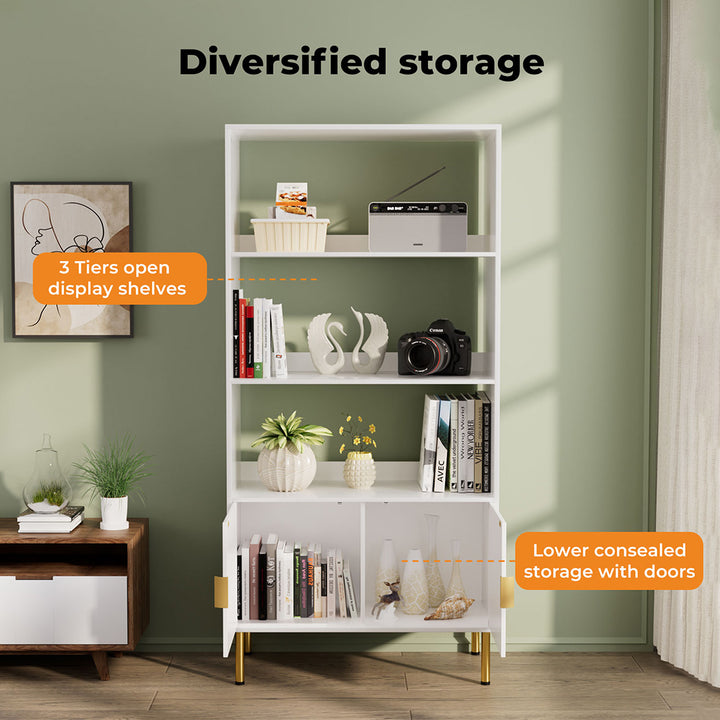 Levede Display Shelf 3 Tier Open Bookshelf 165cm Storage Cabinet Bookcase Wooden