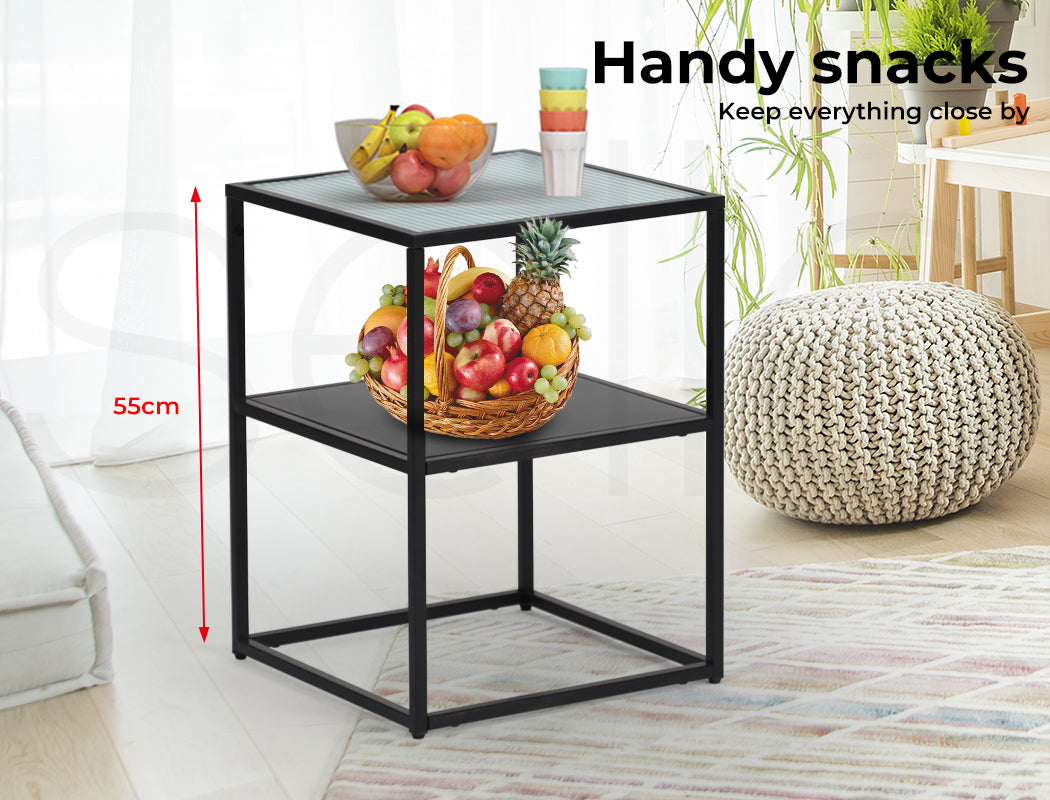 Levede Side Table Open Design Steel - Levede