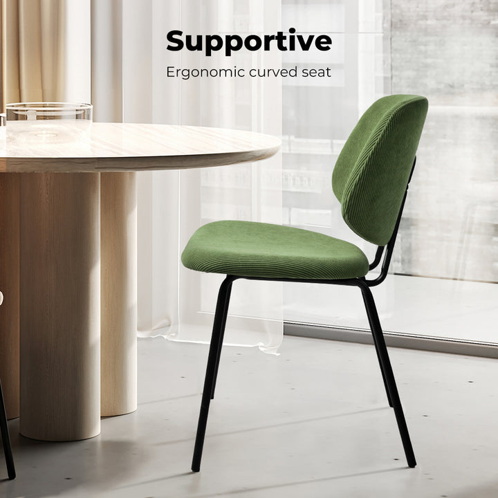 Levede 4x Dining Chairs Padded Seat Green - Levede