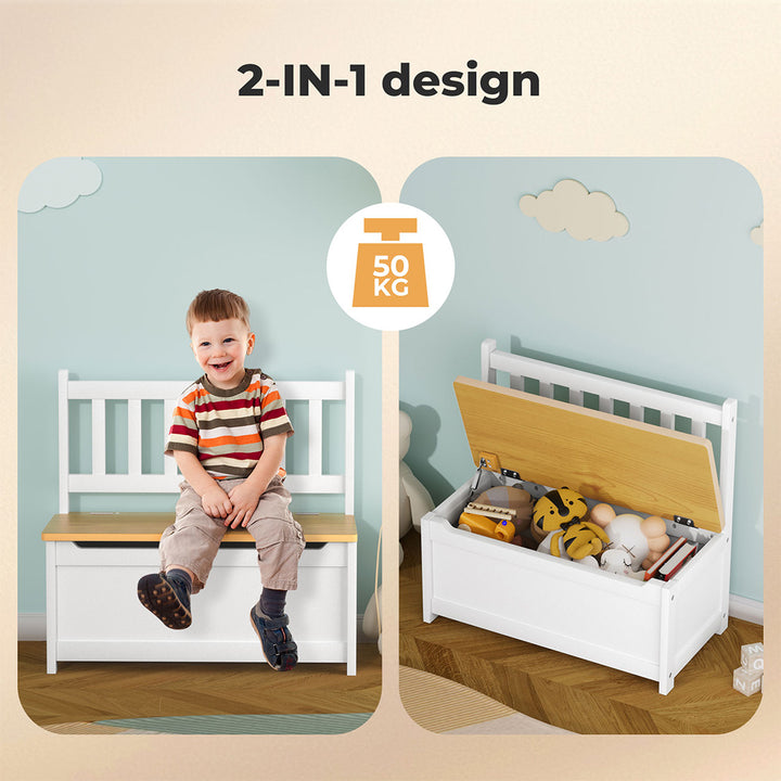 Levede 2-In-1 Kids Toys Storage Bench Box Wooden Chair Chest Cabinet Container