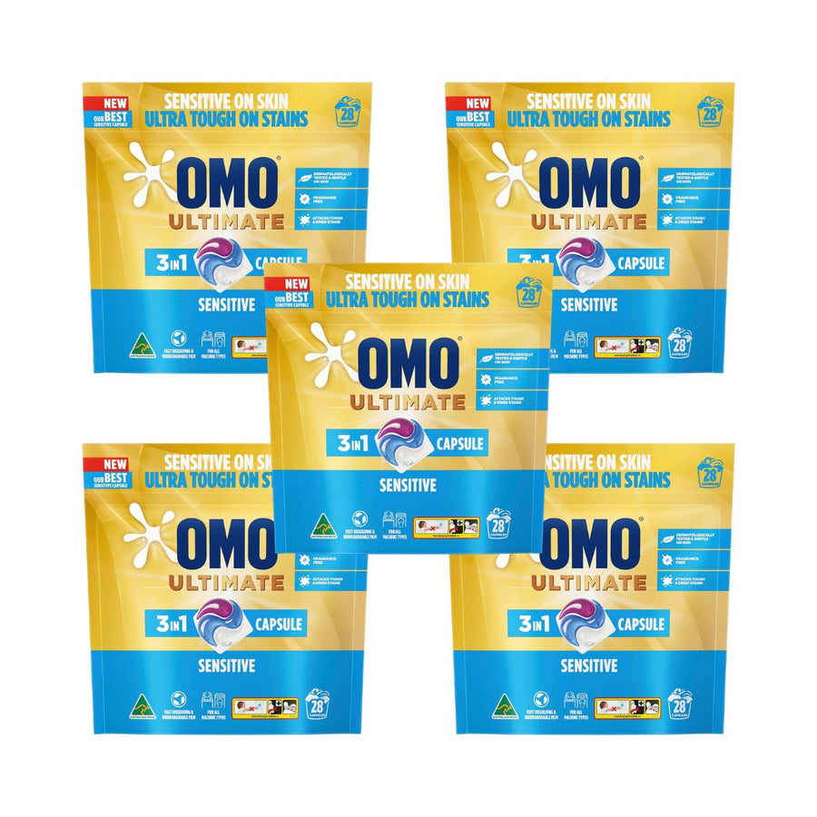 Omo Ultimate 3in1 Sensitive 53c/Tab x 140 Laundry Capsules.