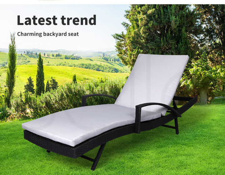 Levede Outdoor Sun Lounger Furniture Wicker Lounge - Levede