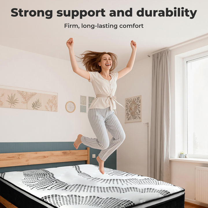 Spring Mattress 7 Zone Bed Pocket Mattress Medium Firm 32cm Foam Queen