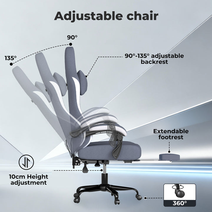 Office Chair High Back PU Leather Swivel Reclining Gaming Ergonomic Chair