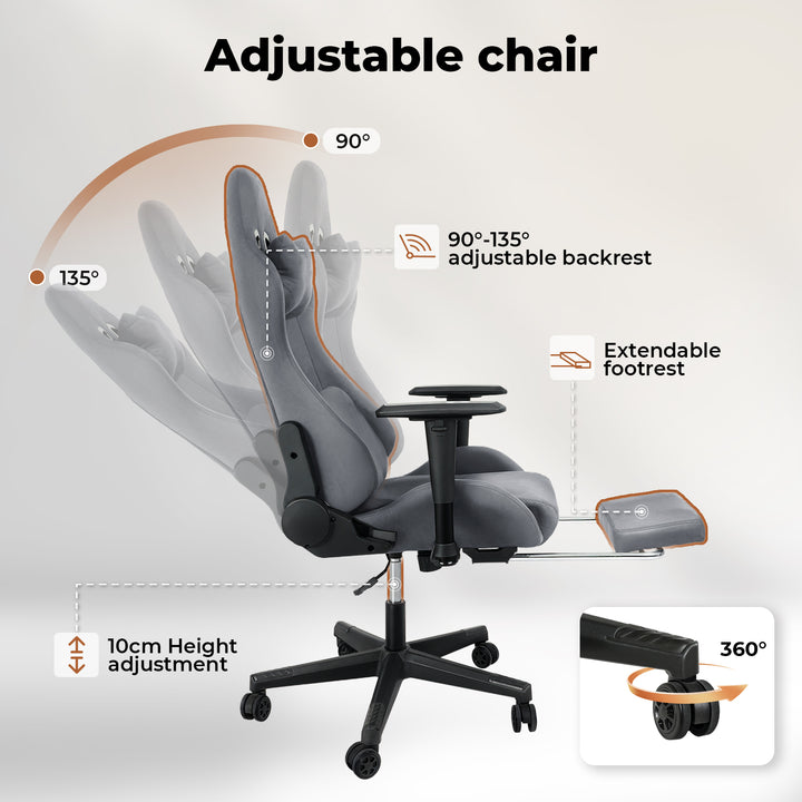 Office Chair Gaming Ergonomic High Back Reclining Study Work Swivel Seat