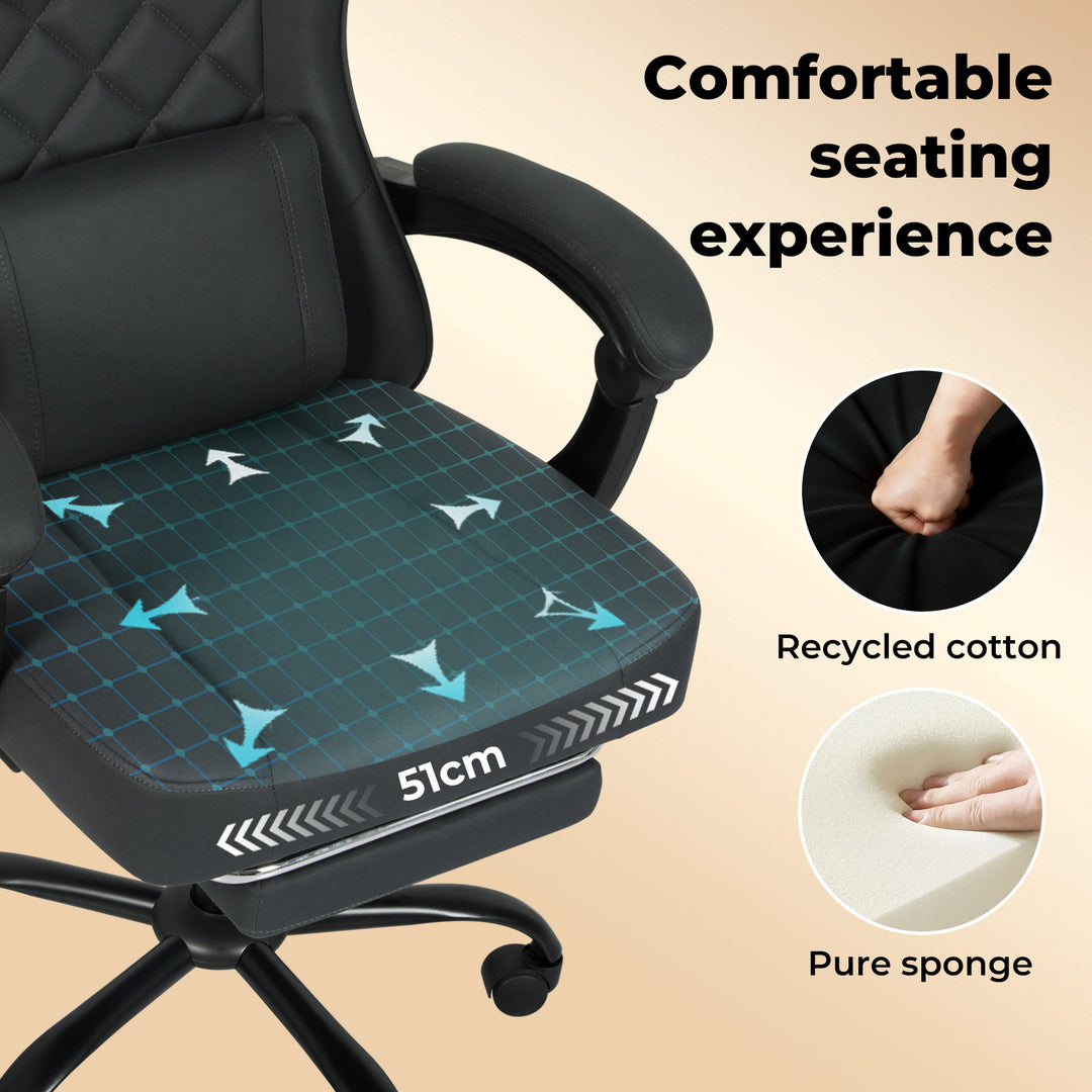 High Back Ergonomic Office Chair Reclining Computer Gaming Chair Grey